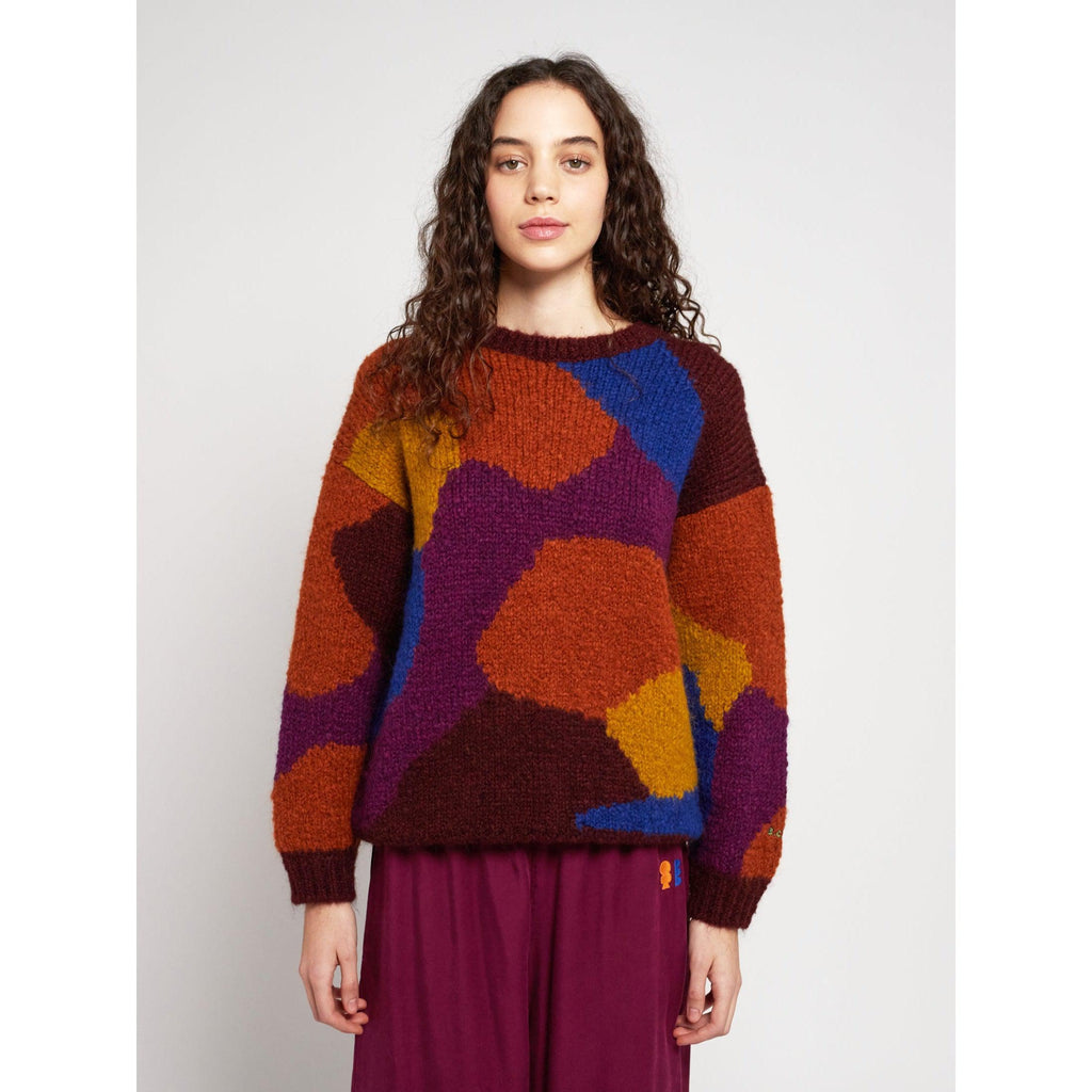 Bobo Choses Woman - Multicolour intarsia knit jumper | Scout & Co