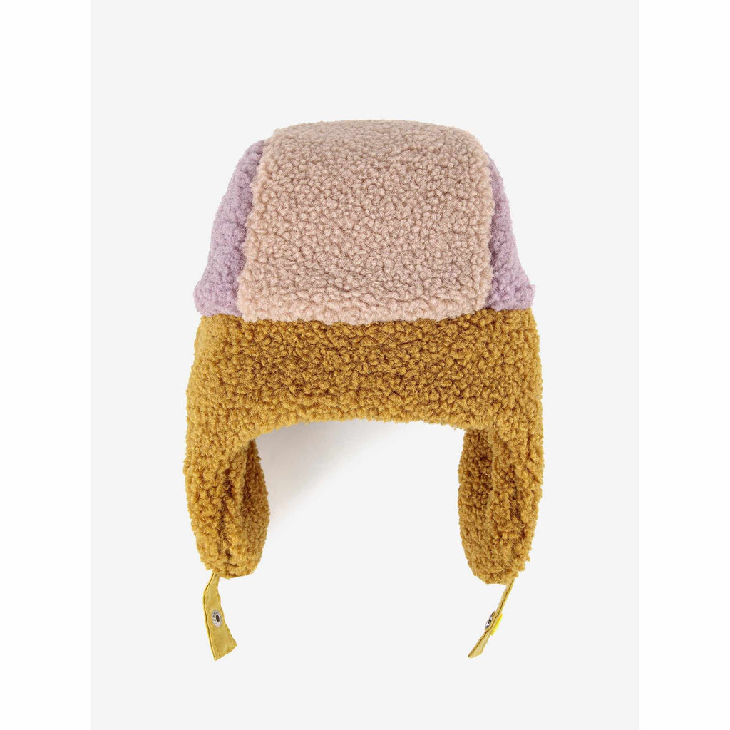 Bobo Choses - Colour Block pink sheepskin chapka hat - baby | Scout & Co