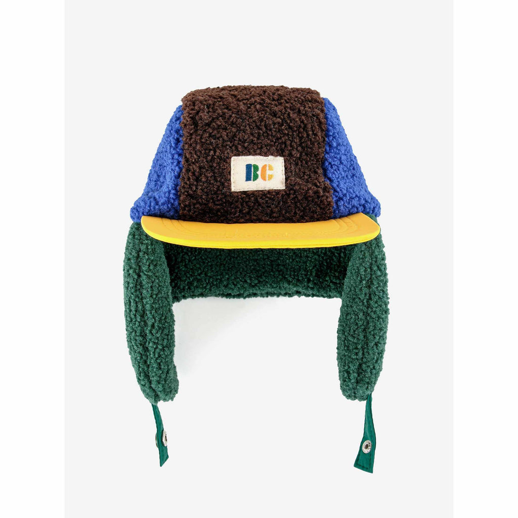 Bobo Choses - Colour Block brown sheepskin chapka hat - baby | Scout & Co