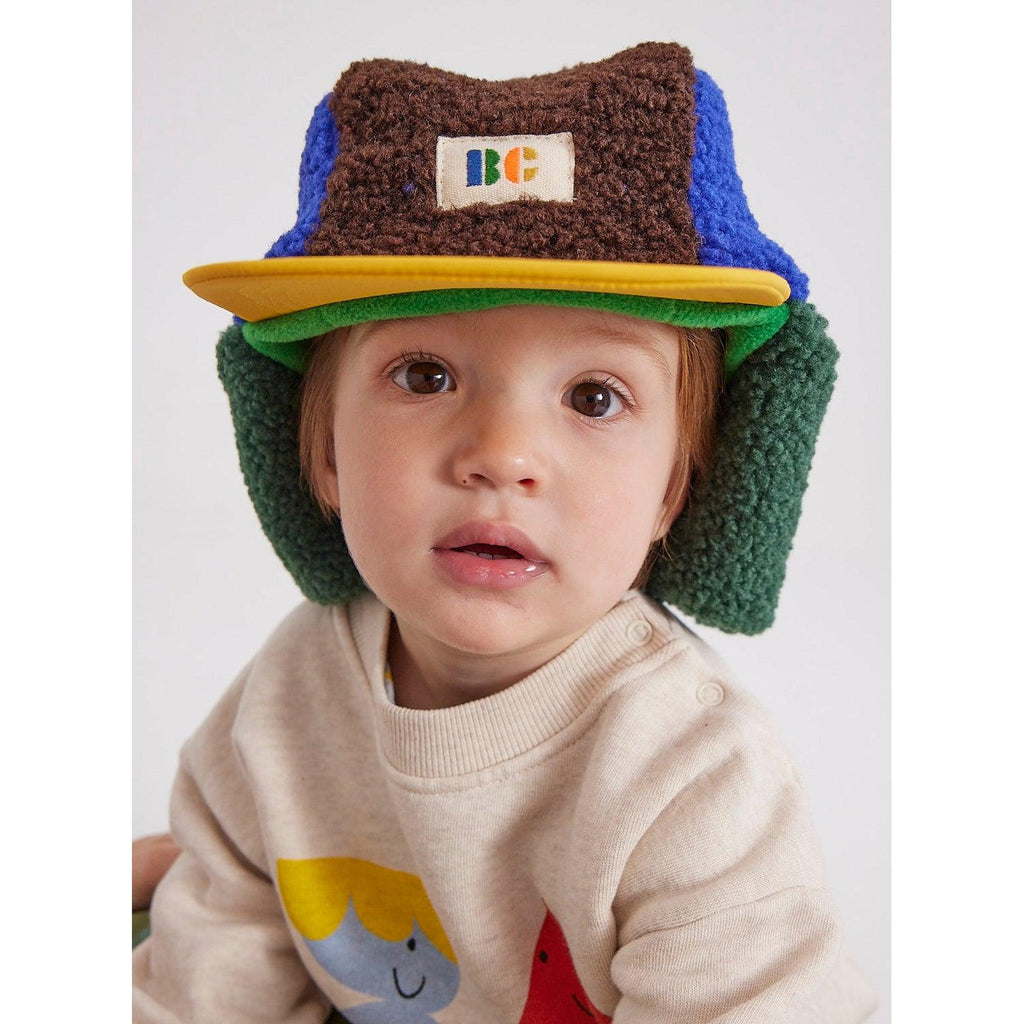 Bobo Choses - Colour Block brown sheepskin chapka hat - baby | Scout & Co