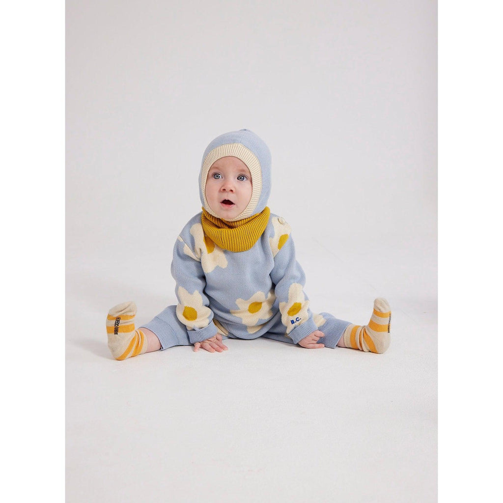 Bobo Choses - Colour Block yellow knitted hood - baby | Scout & Co
