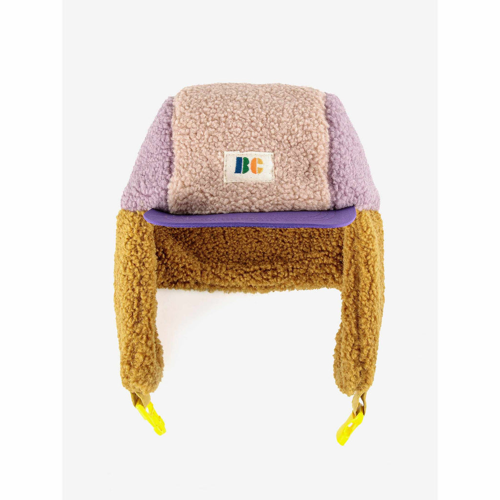 Bobo Choses - Colour Block pink sheepskin chapka hat | Scout & Co