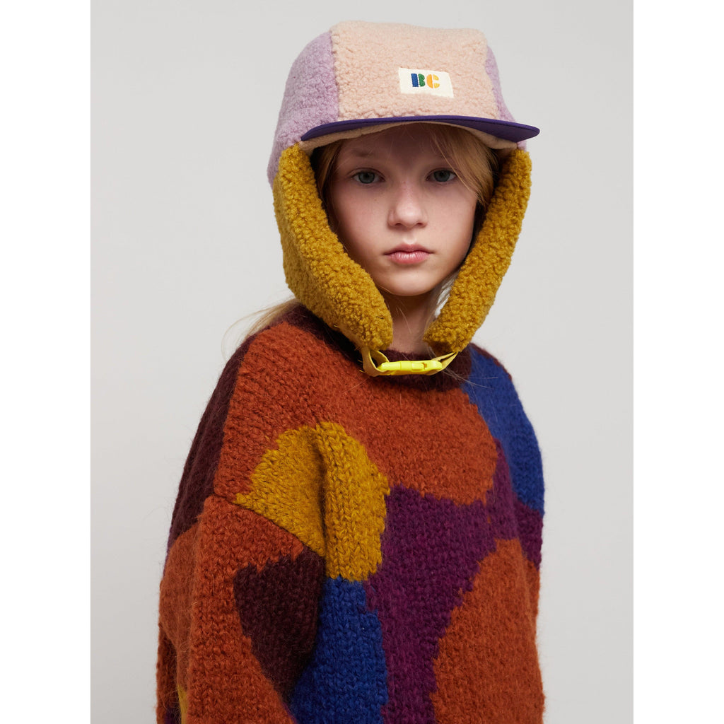 Bobo Choses - Colour Block pink sheepskin chapka hat | Scout & Co
