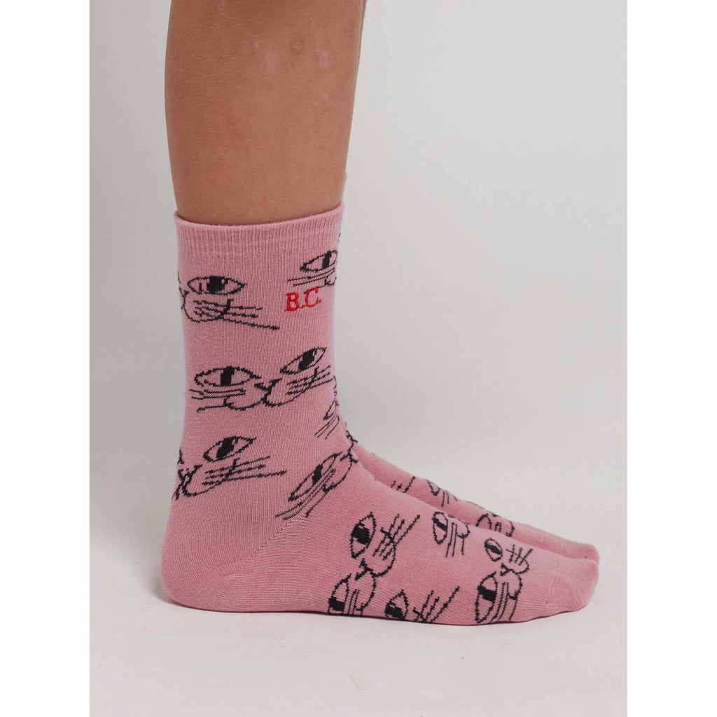 Bobo Choses - Smiling Cat all-over long socks | Scout & Co