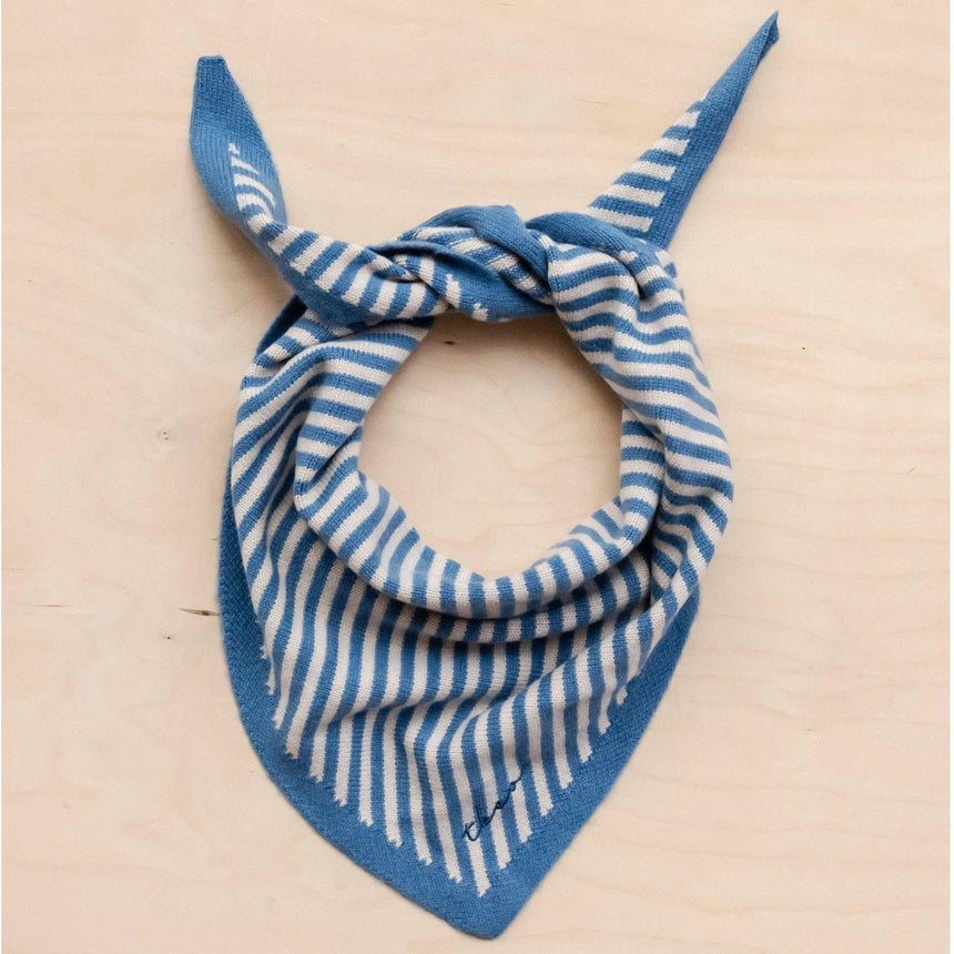 TBCo - Merino Triangle Scarf in Blue Stripe | Scout & Co