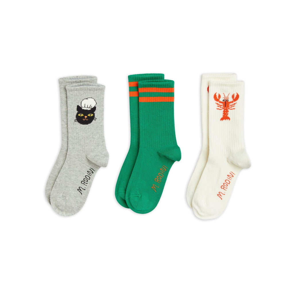 Mini Rodini - Chef Cat socks - 3 pairs | Scout & Co