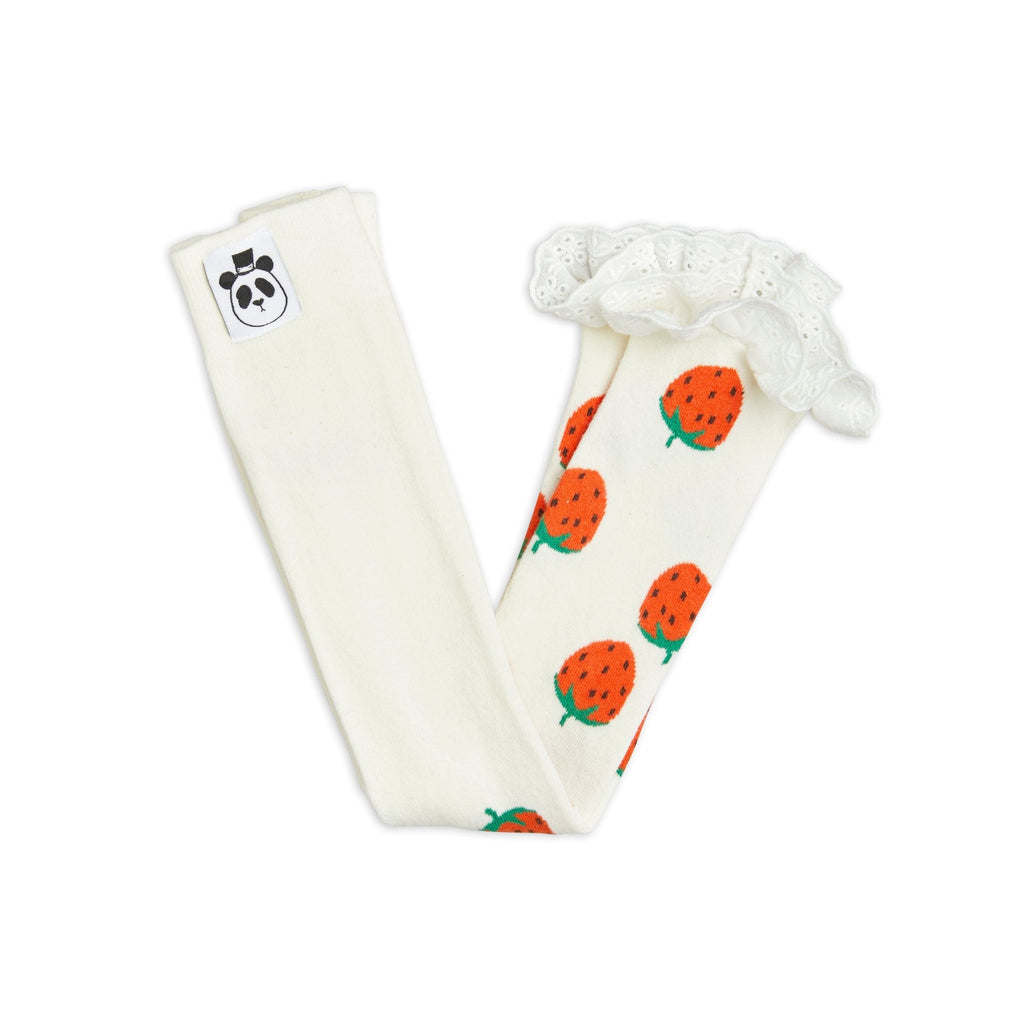 Mini Rodini - Strawberries lace edge leggings | Scout & Co