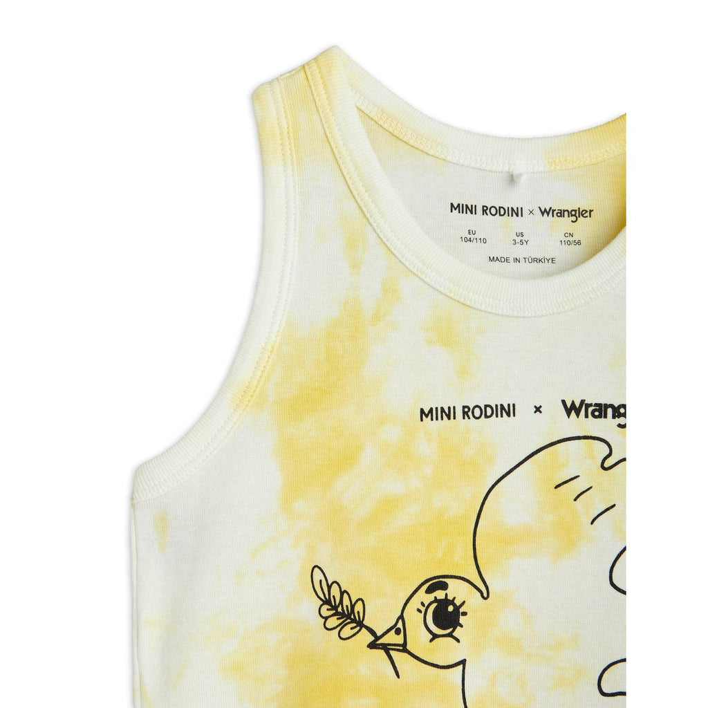 Mini Rodini x Wrangler - Peace Dove tie-dye tank - yellow | Scout & Co