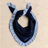 TBCo - Merino Wool Triangle Scarf in Navy Ruffle | Scout & Co