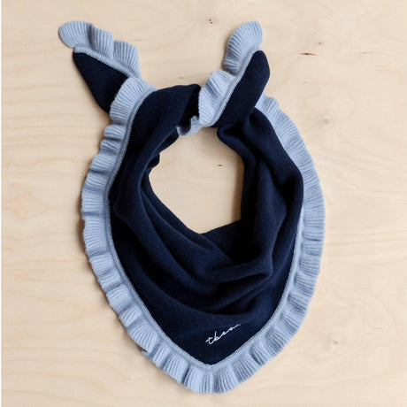 TBCo - Merino Wool Triangle Scarf in Navy Ruffle | Scout & Co