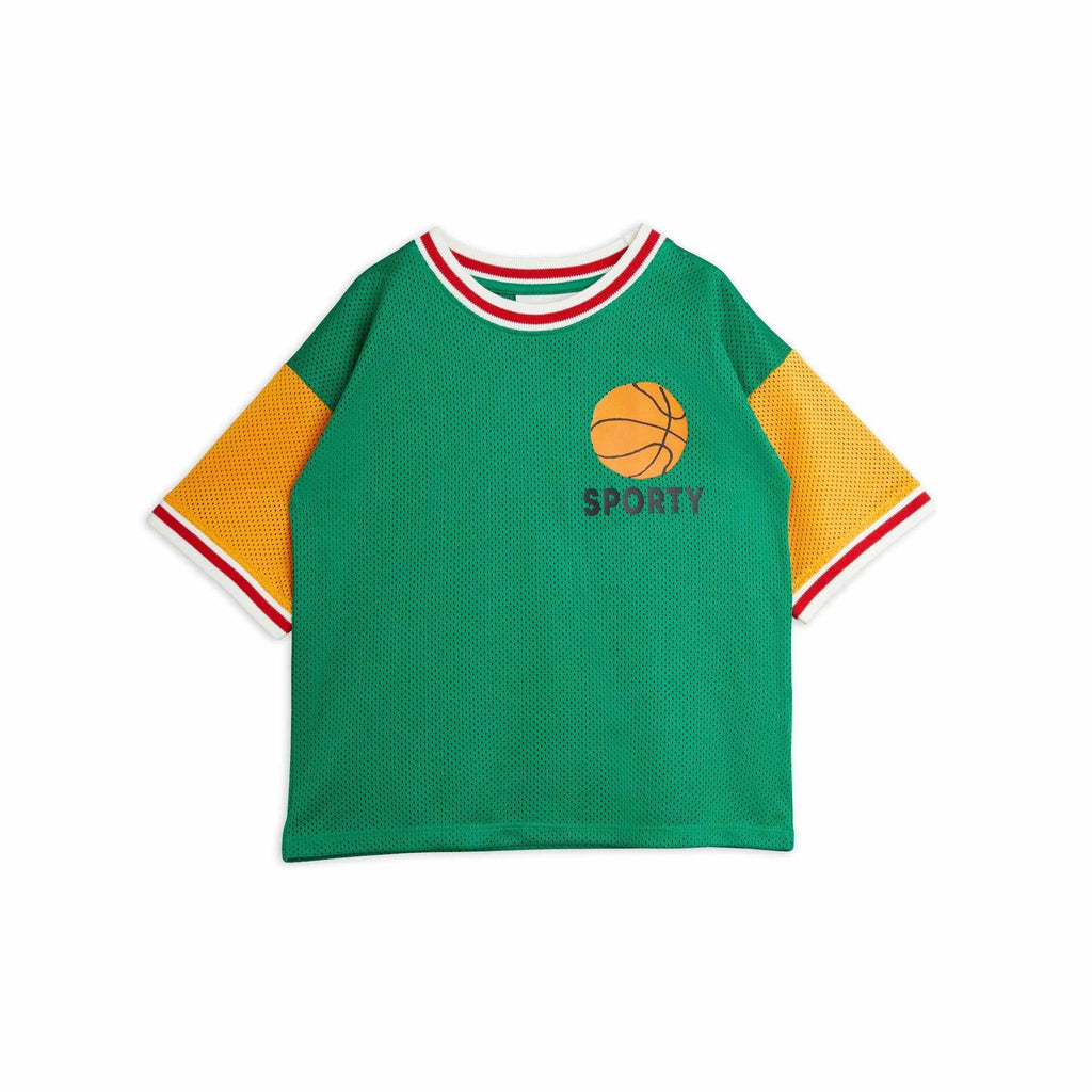 Mini Rodini - Basketball mesh tee - green | Scout & Co