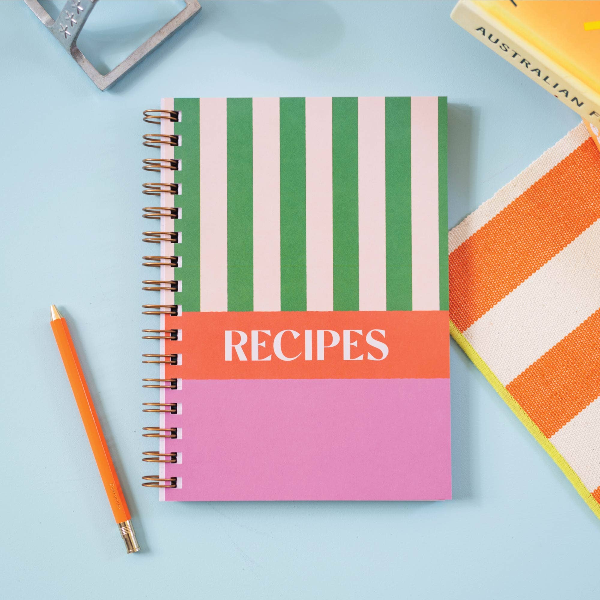 Good Tuesday Recipe Book Journal - Cabana Stripe