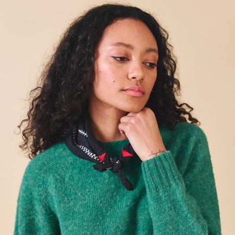 Sideline - Ella neckerchief - Black with stitch | Scout & Co