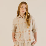 Sideline - Polly embroidered shirt - Oat | Scout & Co