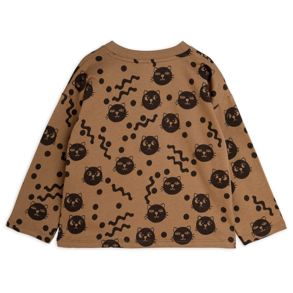 Mini Rodini - Squiggly Cats long-sleeved top - brown | Scout & Co