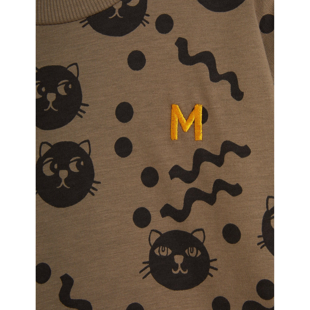 Mini Rodini - Squiggly Cats long-sleeved top - brown | Scout & Co