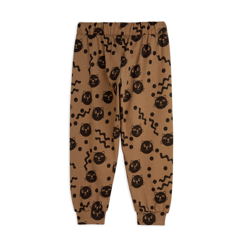 Mini Rodini - Squiggly cats trousers - brown | Scout & Co