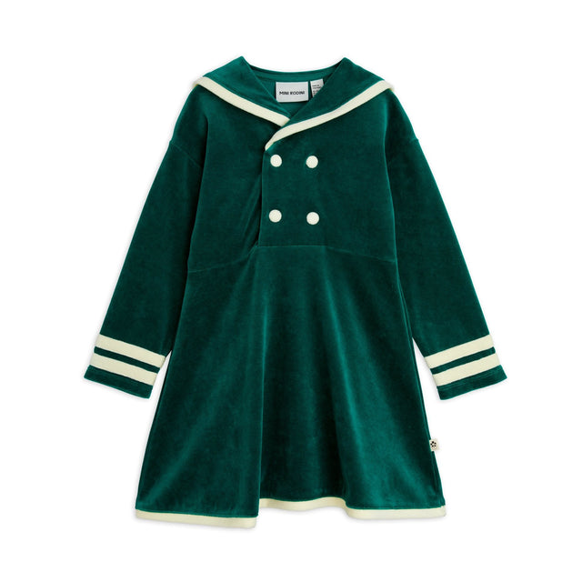Mini Rodini - Sailor velour dress - green | Scout & Co