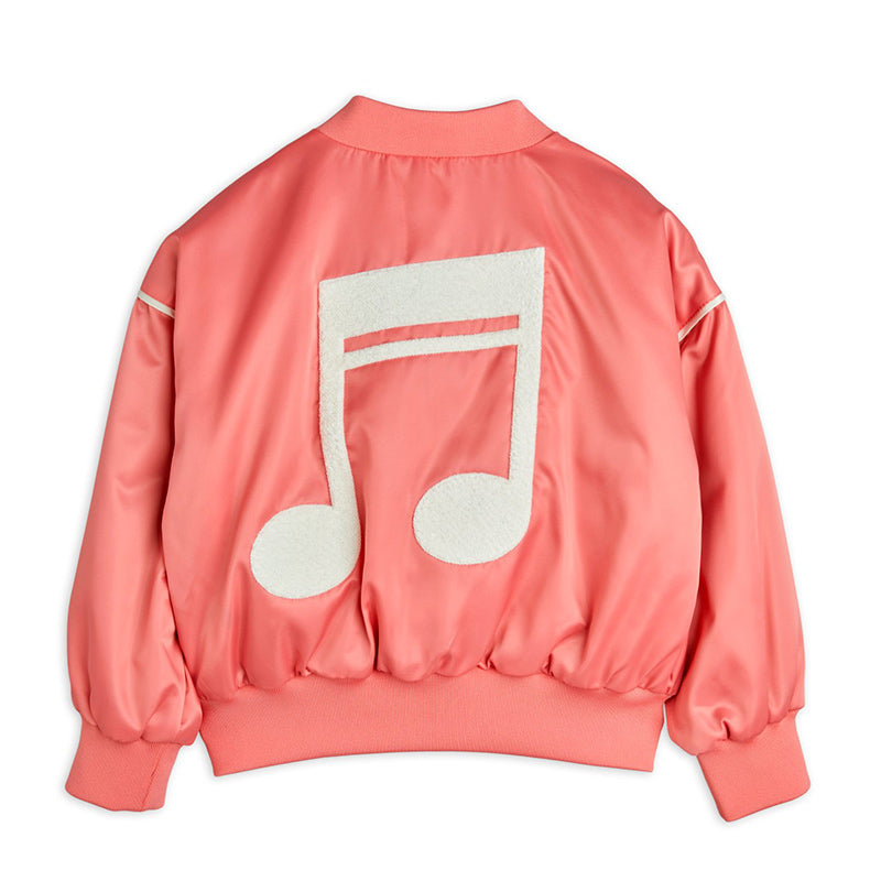 Mini Rodini - Note chenille satin baseball jacket - pink | Scout & Co