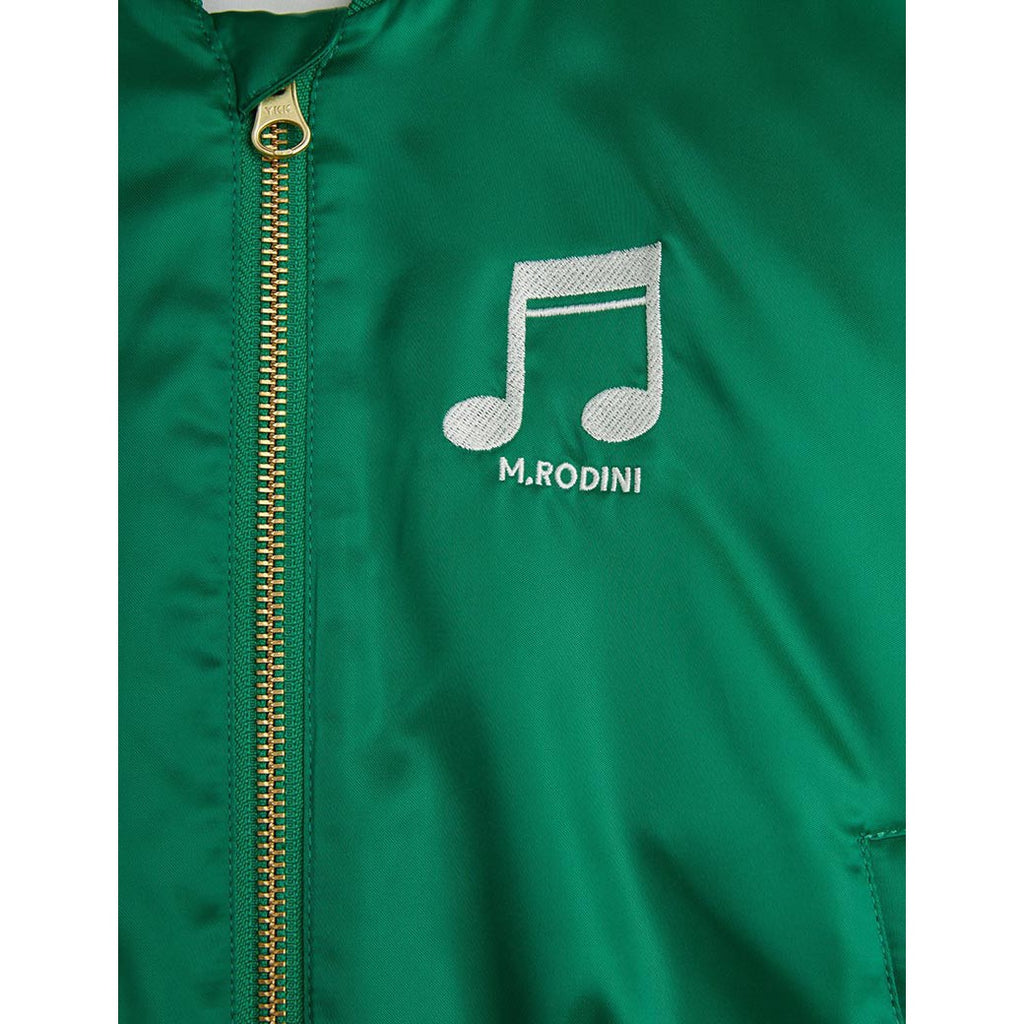 Mini Rodini - Note chenille satin baseball jacket - green | Scout & Co