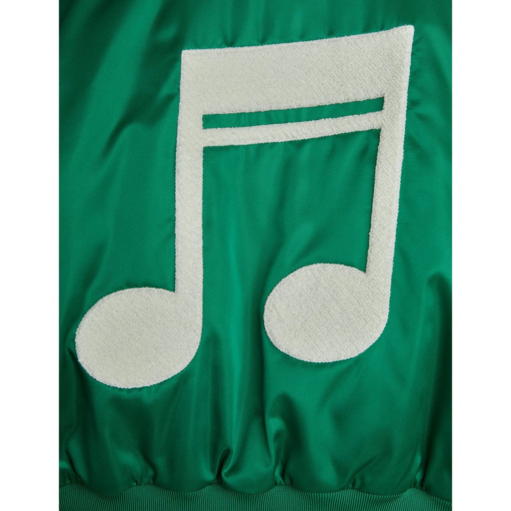 Mini Rodini - Note chenille satin baseball jacket - green | Scout & Co