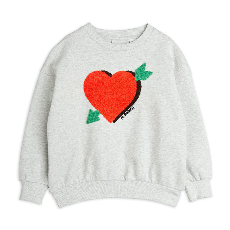 Mini Rodini - Arrowed heart chenille sweatshirt - grey | Scout & Co