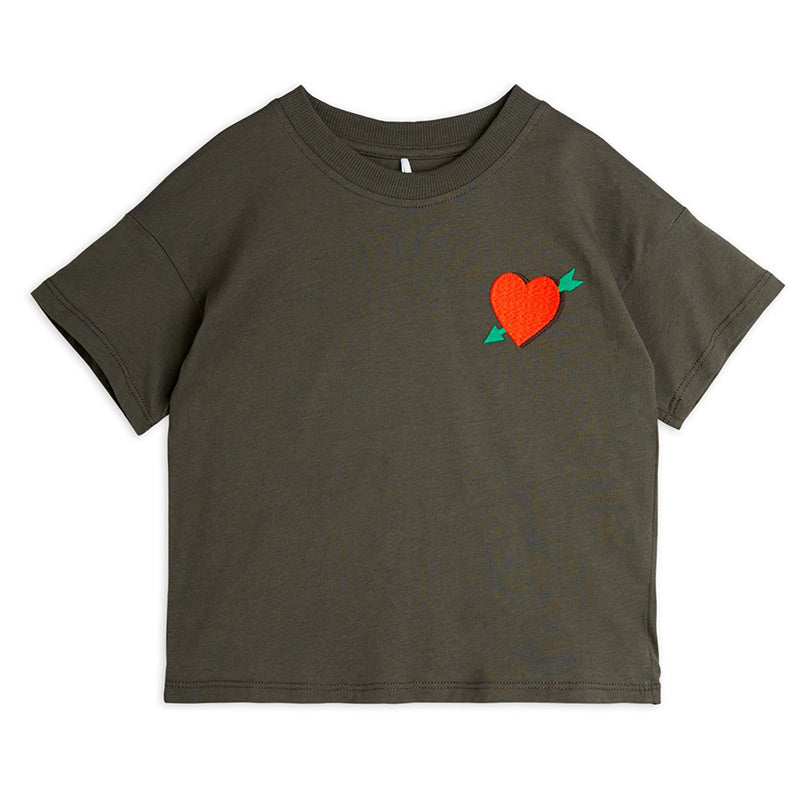 Mini Rodini - Arrowed heart embroidered T-shirt - black | Scout & Co