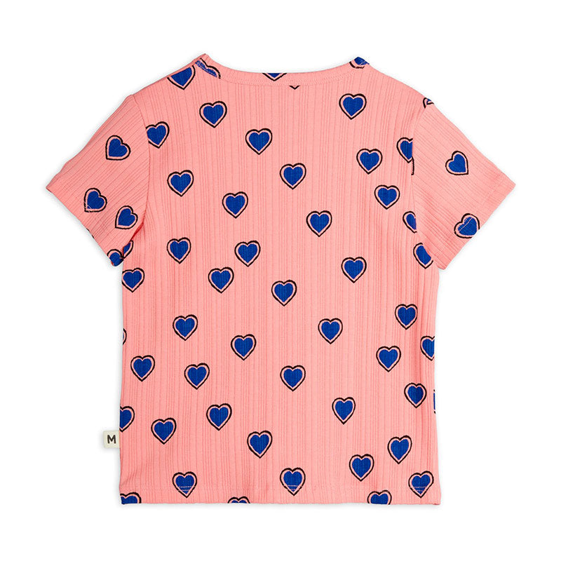 Mini Rodini - Outlined hearts T-shirt - pink | Scout & Co