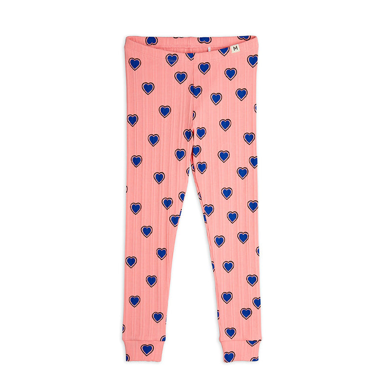 Mini Rodini - Outlined heart leggings - pink | Scout & Co