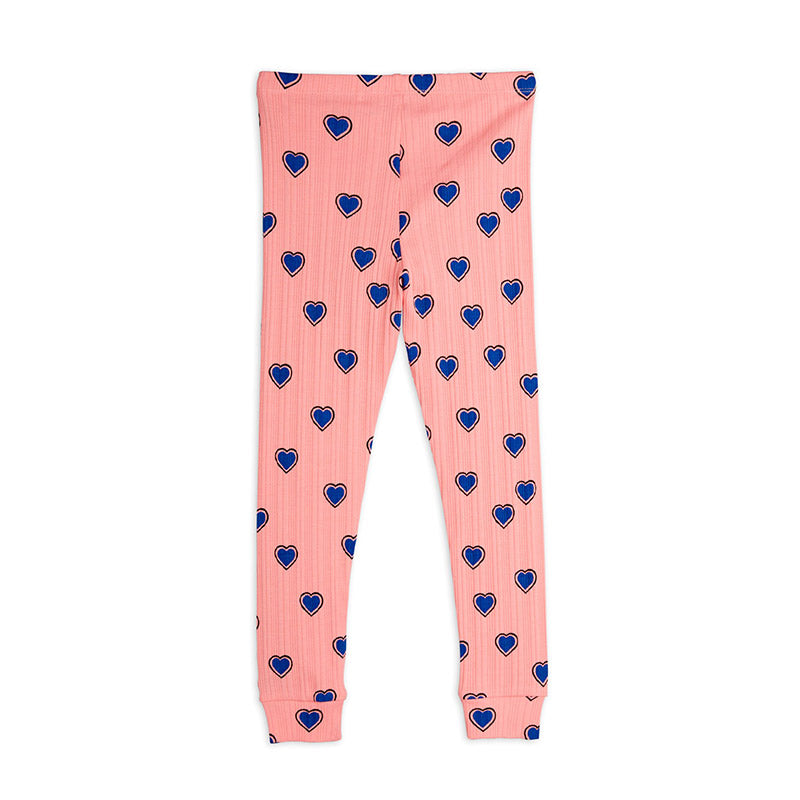 Mini Rodini - Outlined heart leggings - pink | Scout & Co