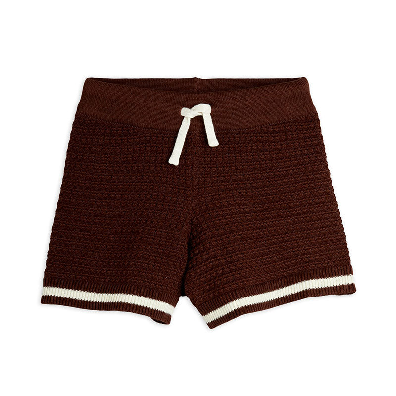 Mini Rodini - Crochet knit shorts - brown | Scout & Co