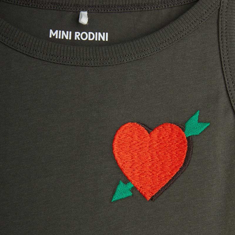 Mini Rodini - Arrowed heart embroidered tank dress - black | Scout & Co