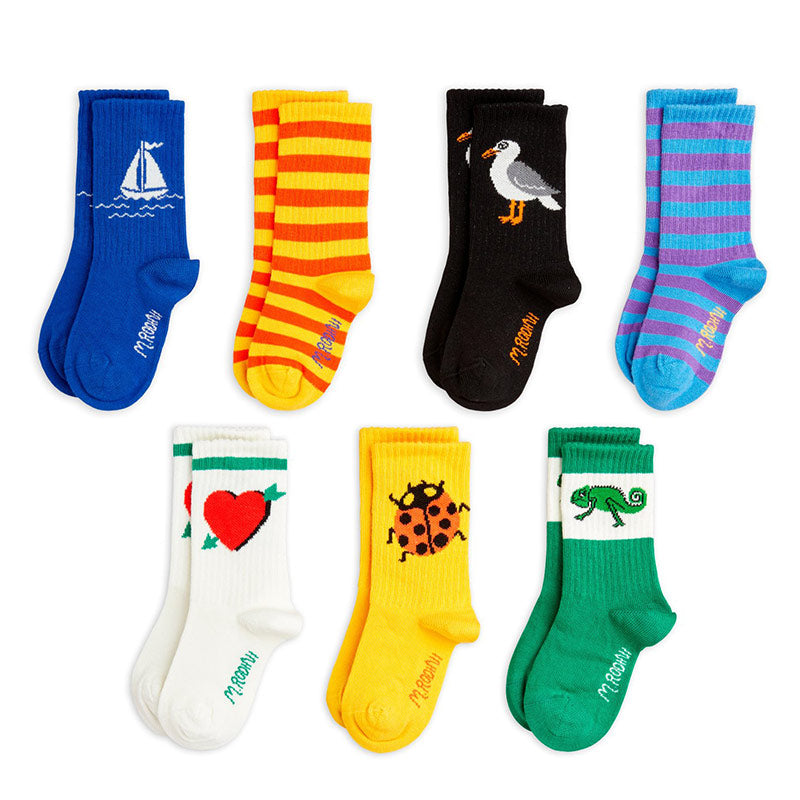 Mini Rodini - Seagull socks - 7 pairs | Scout & Co