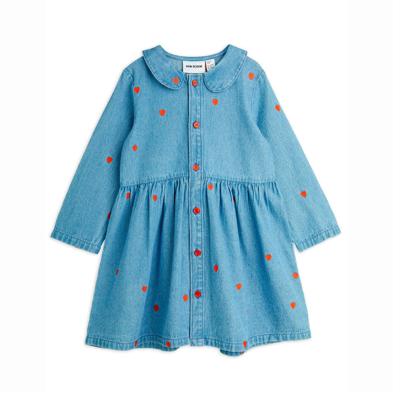 Mini Rodini - Mini Hearts woven denim dress | Scout & Co