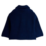Mini Rodini - Panda chunky knit half-zip sweater - navy | Scout & Co