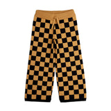 Mini Rodini - Chess check knit trousers - brown | Scout & Co