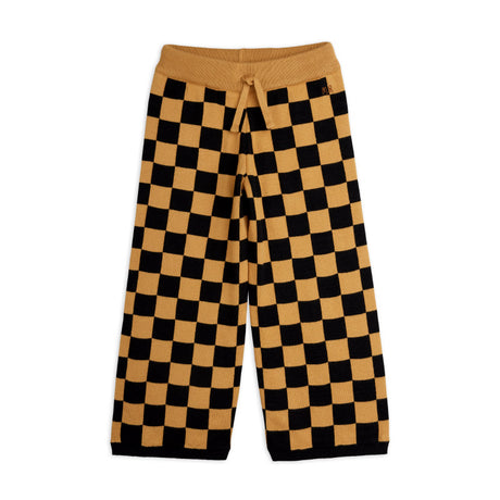 Mini Rodini - Chess check knit trousers - brown | Scout & Co