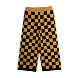 Mini Rodini - Chess check knit trousers - brown | Scout & Co