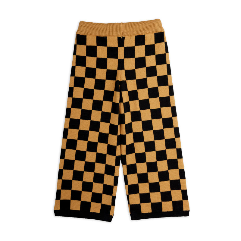 Mini Rodini - Chess check knit trousers - brown | Scout & Co