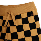 Mini Rodini - Chess check knit trousers - brown | Scout & Co