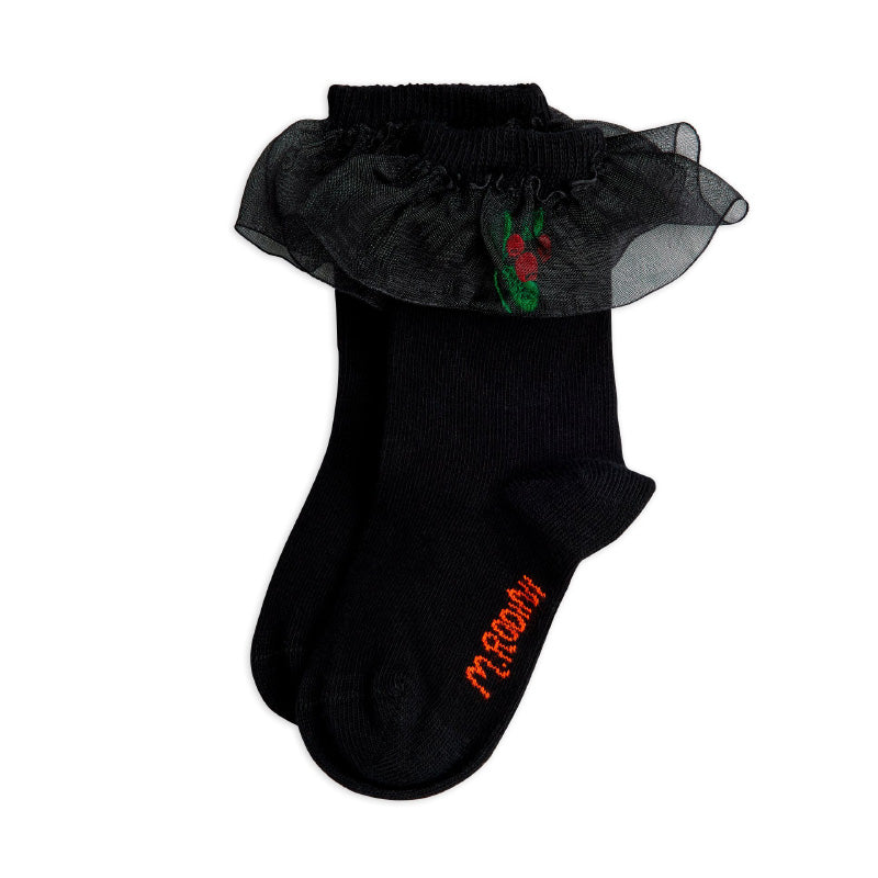 Mini Rodini - Lingonberries embroidered frill socks | Scout & Co