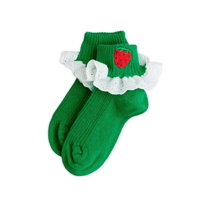 Mini Rodini - Strawberry embroidered frill socks | Scout & Co