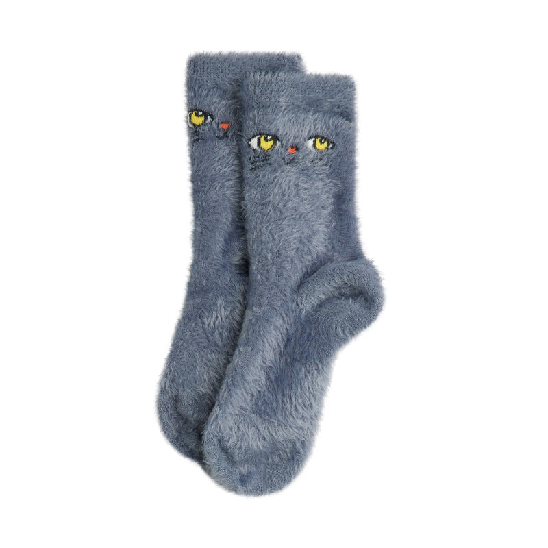 Mini Rodini - Cat face fluffy socks | Scout & Co