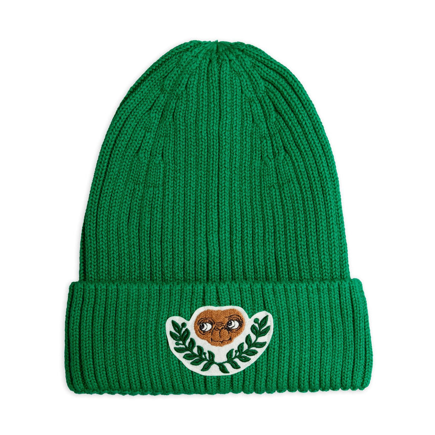 Mini Rodini x E.T. patch knitted beanie hat - green | Scout & Co