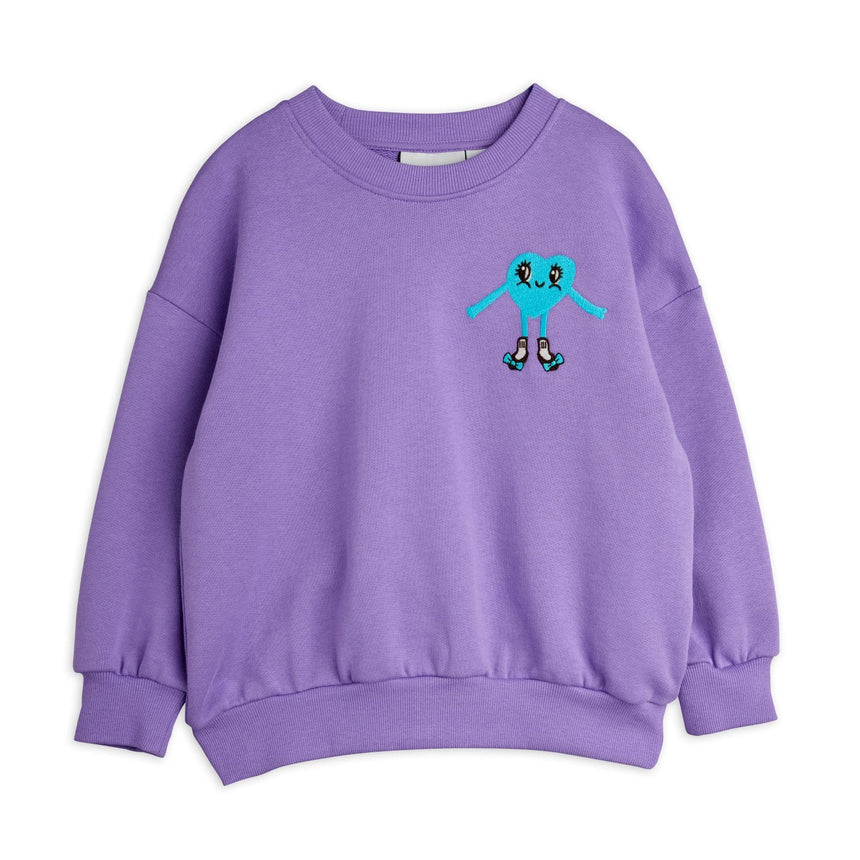 Mini Rodini - Heart In Shoes embroidered sweatshirt - purple | Scout & Co