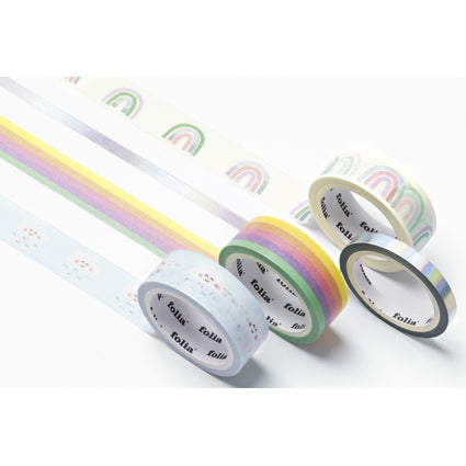 Folia - Washi tapes set of 4 - Hot foil rainbow clouds | Scout & Co