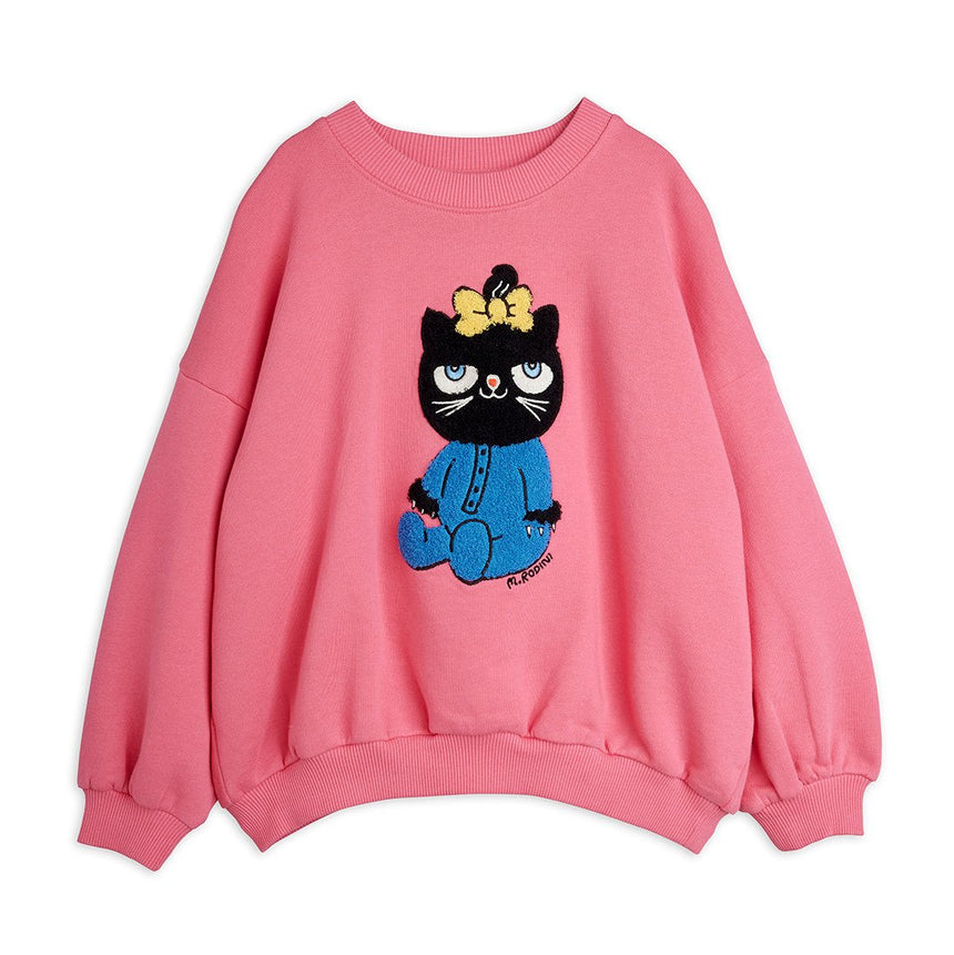 Mini Rodini - Cat chenille sweatshirt - pink | Scout & Co