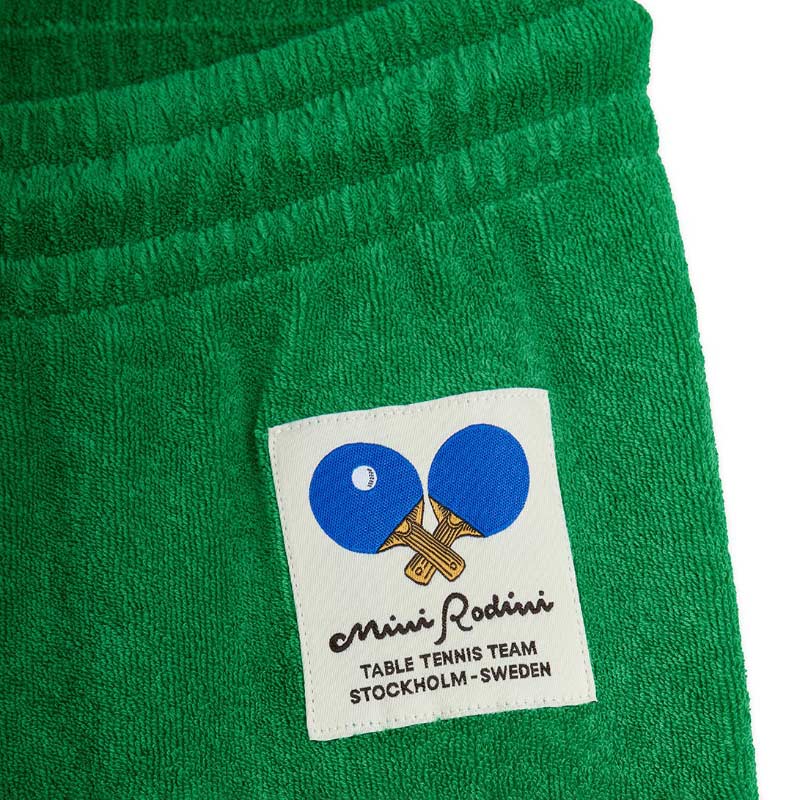 Mini Rodini - Table Tennis patch terry sweatpants - green | Scout & Co