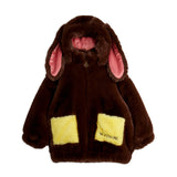 Mini Rodini - Rabbit ear faux-fur jacket