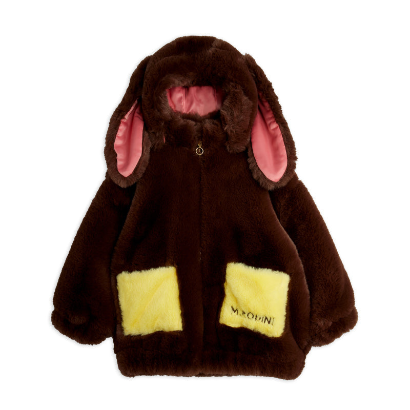 Mini Rodini - Rabbit ear faux-fur jacket